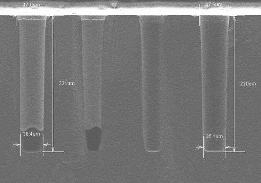 SiC hole etch SEM image