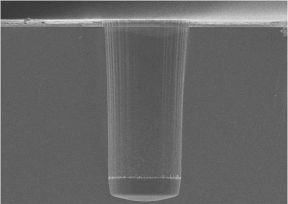 SiC hole etch close-up SEM image