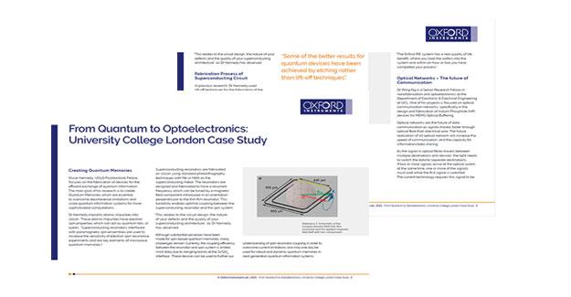 PlasmaPro 100 RIE case study with UCL